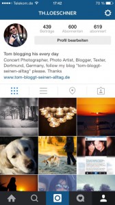 Tom bloggt seinen Alltag Instagram